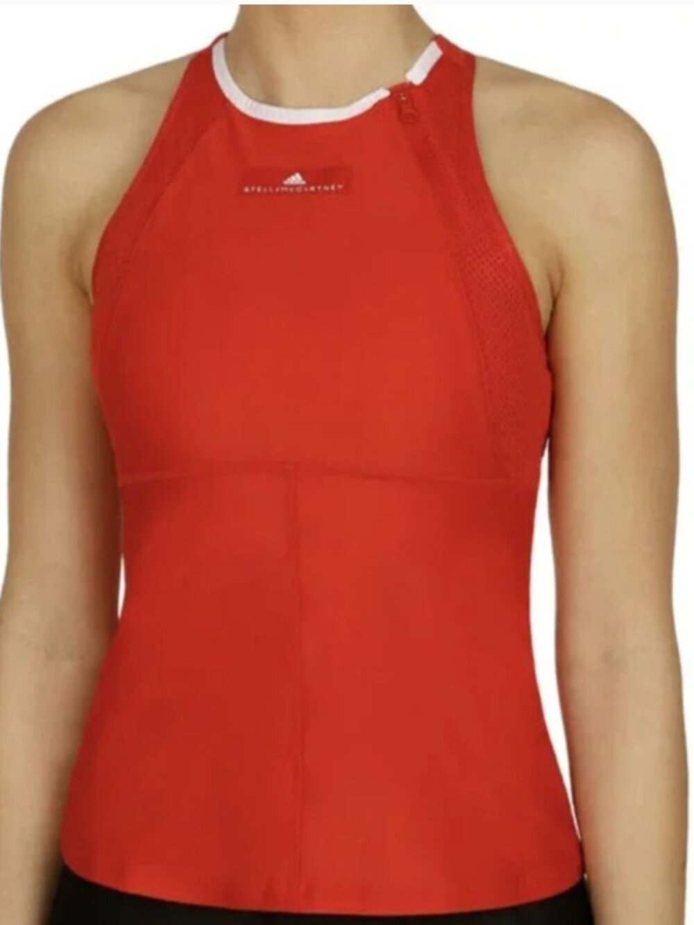 STELLA MCCARTNEY ADIDAS BARRICADE Racerback Tank Top Size LARGE Red Orange